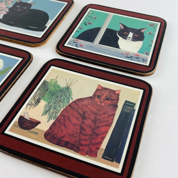 Pimpernel Dining Pimpernel Coasters Cats Set Of 6 4x4 Cork Back